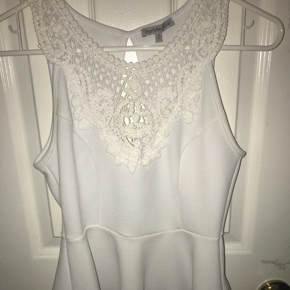 Charlotte Russe elegant white peplum top